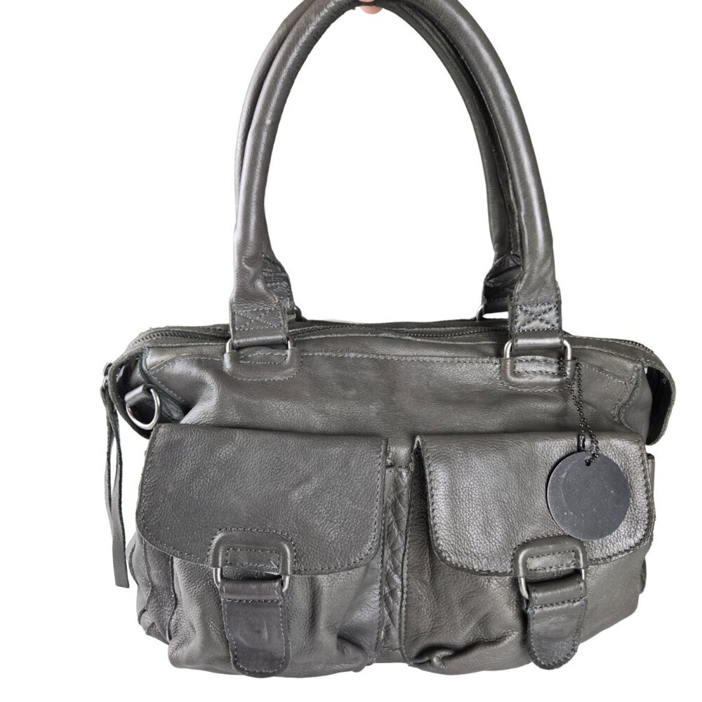 Day & Mood Soft Leather Aya Satchel Crossbody Bag Taupe, Very good Condition